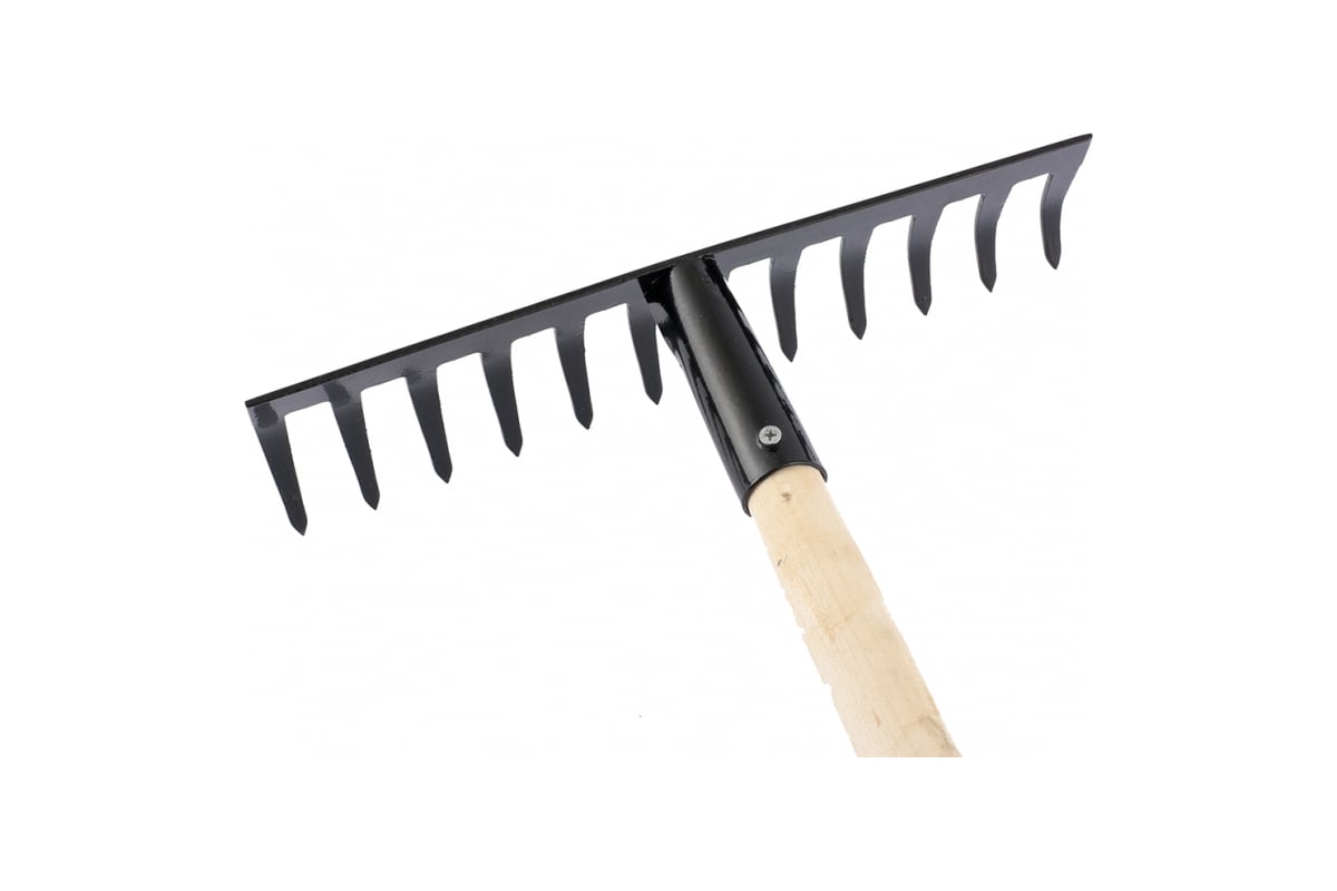 ГРАБЛИ садовые 12 зубьев 300 мм витые с деревянным черенком СИБРТЕХ