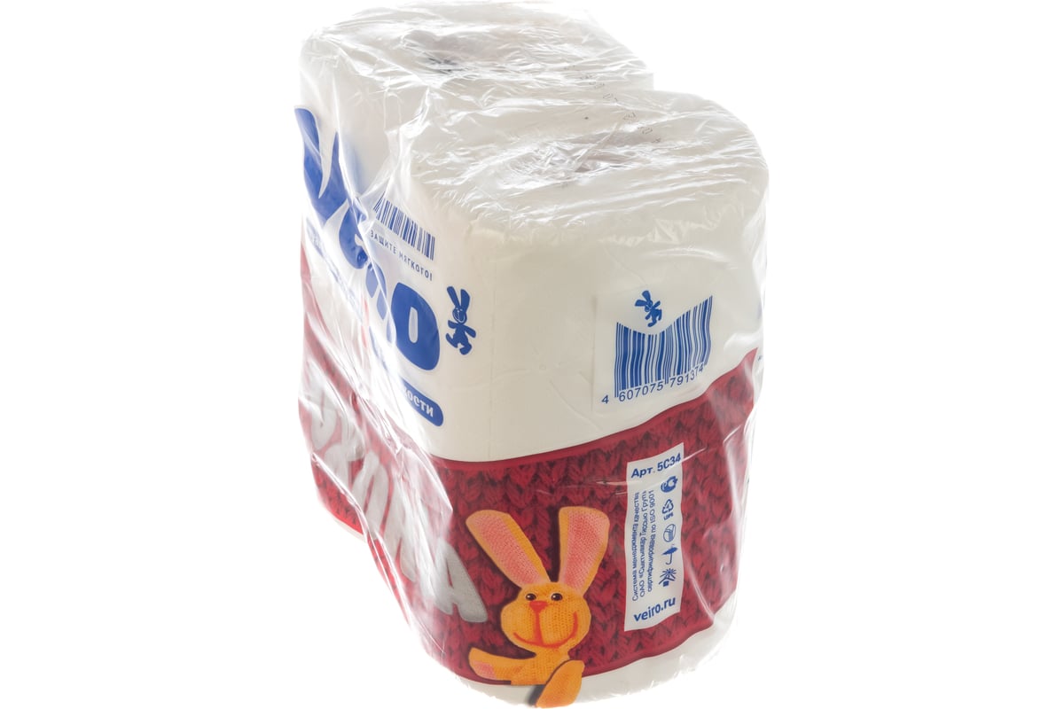 БУМАГА туалетная 3 слоя 18 м 4 шт цв. белый