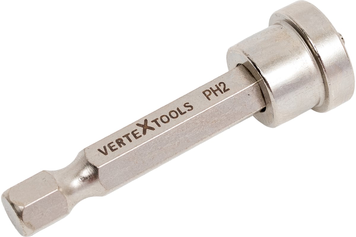 Бита PH2 50 мм c ограничителем для ГКЛ Е1/4" VERTEXTOOLS — фото 6
