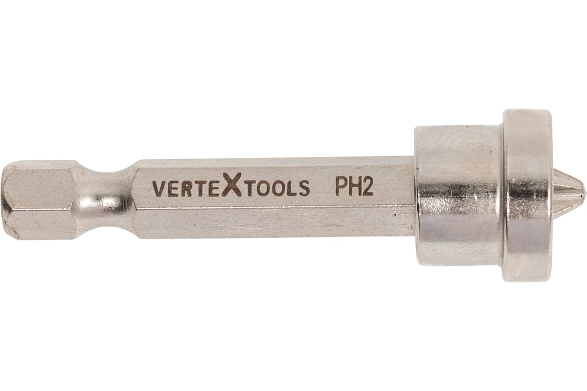 Бита PH2 50 мм c ограничителем для ГКЛ Е1/4" VERTEXTOOLS — фото 9