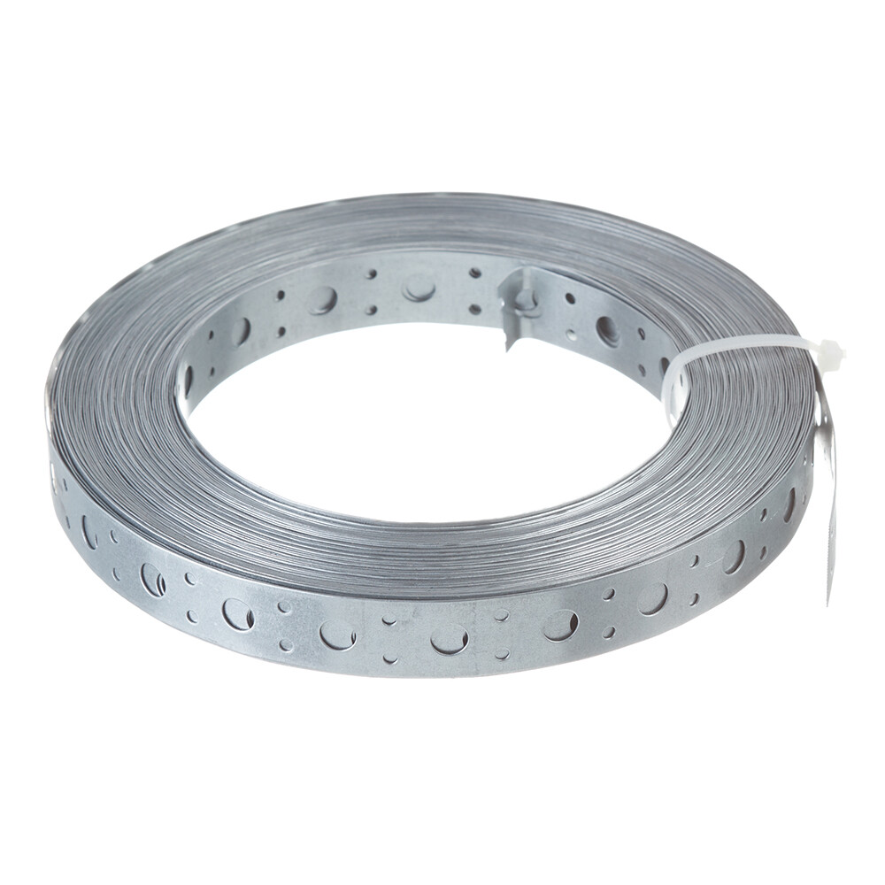 ЛЕНТА монтажная 20х0,50 мм 25 м перфорированная прямая оцинкованная