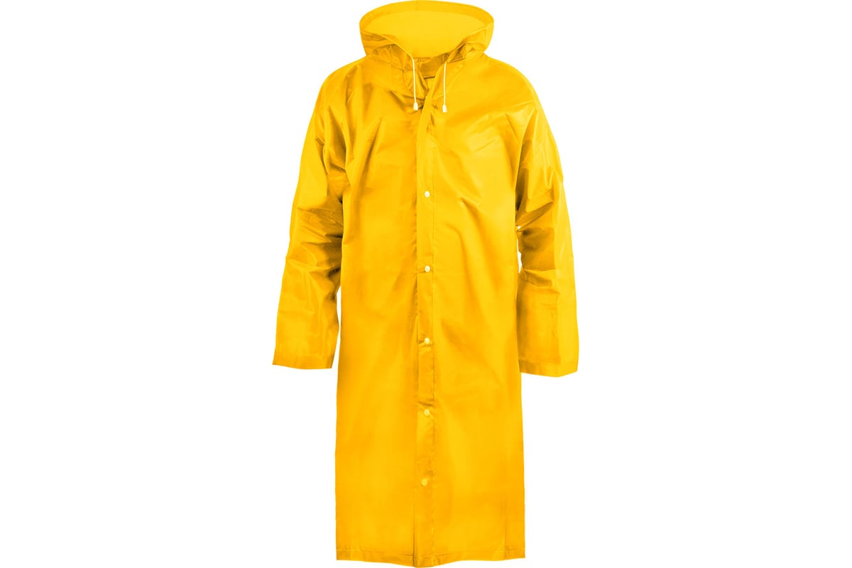 ПЛАЩ дождевик ПВХ / EVA на кнопках 110 мк цв. желтый