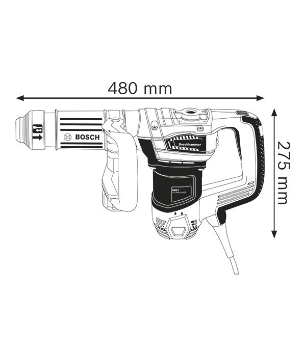 МОЛОТОК отбойный SDS-MAX 7,5 Дж 1100 Вт 2850 уд/мин GSH 501 BOSCH — фото 3