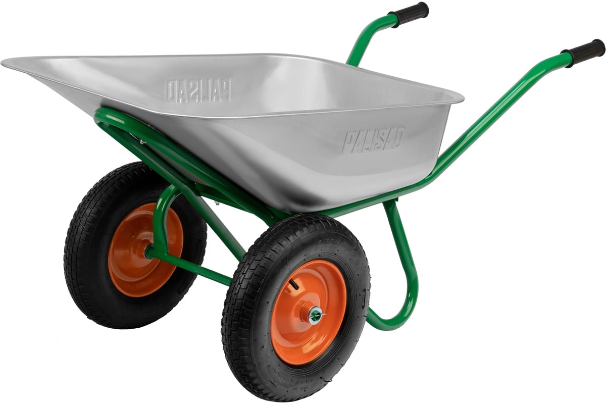 ТАЧКА строительная 100 л 320 кг двухколесная усиленная оцинкованная PALISAD