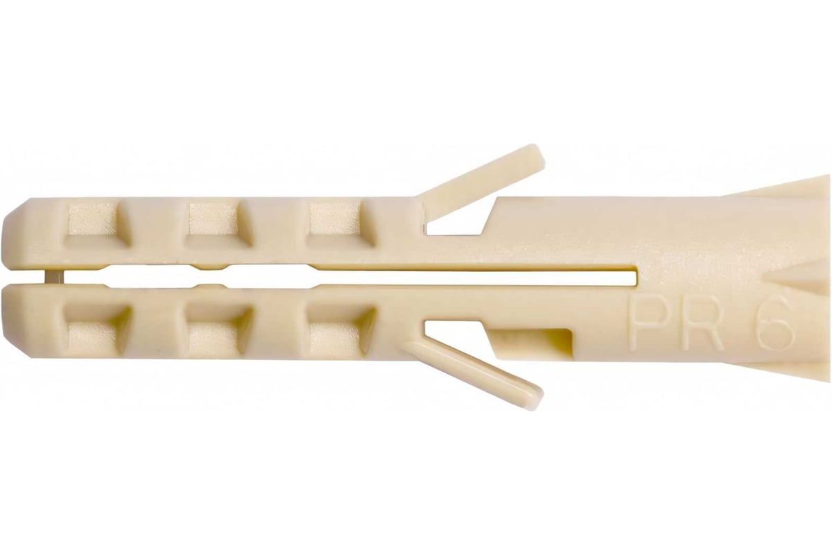 ДЮБЕЛЬ распорный D6,0 мм 30 мм нейлон цв. белый