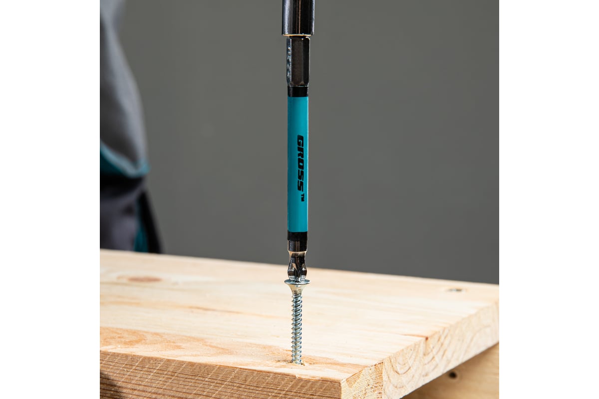 БИТА PZ2 90 мм магнитная с насечкой Е1/4" GROSS — фото 8