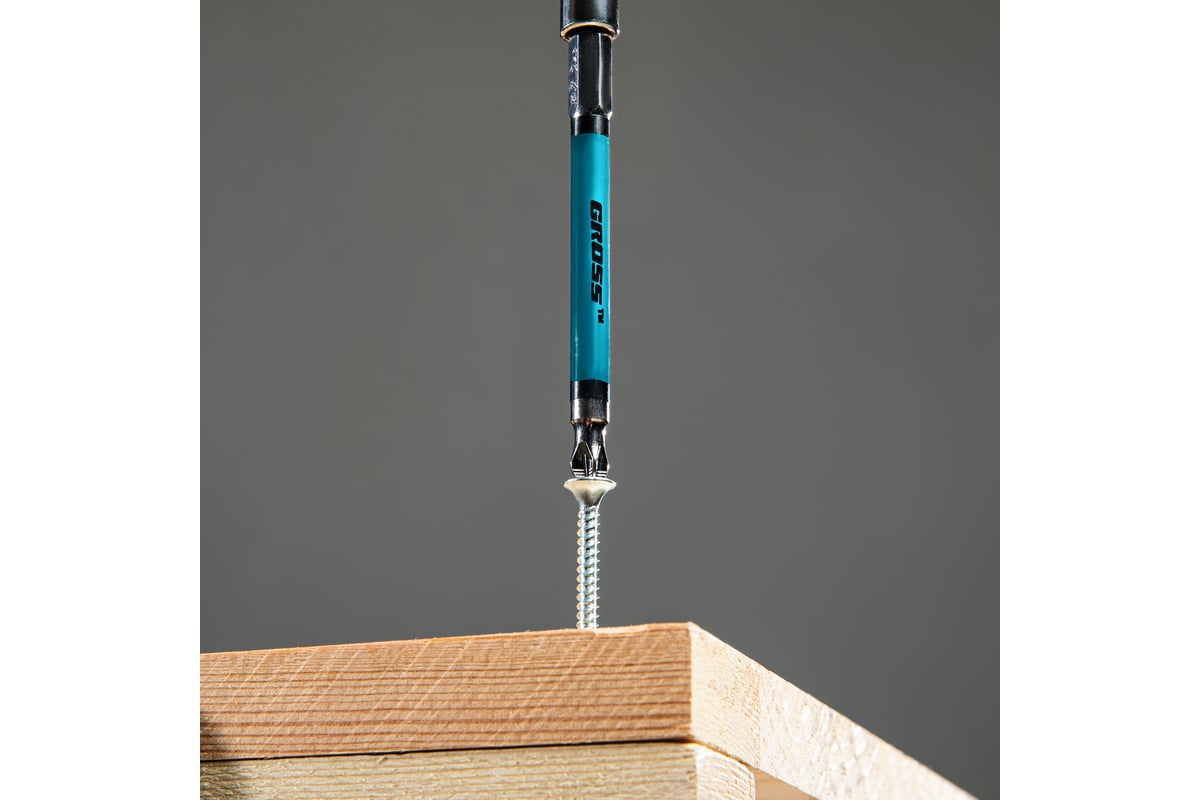 БИТА PZ2 90 мм магнитная с насечкой Е1/4" GROSS — фото 9