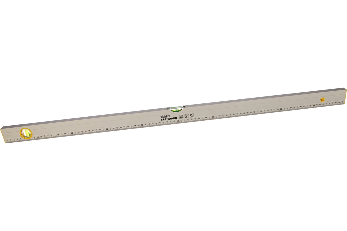 УРОВЕНЬ строительный 1000 мм 2 глазка Стандарт BIBER