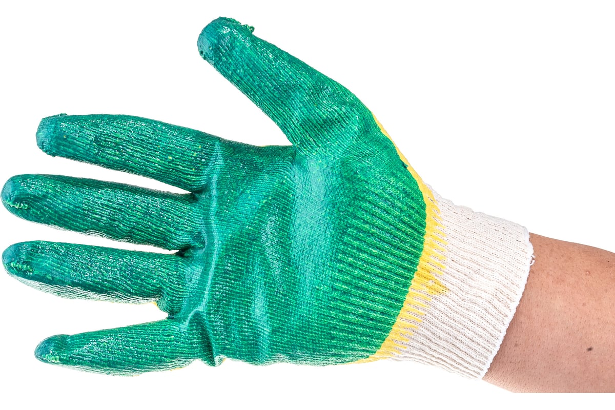 ПЕРЧАТКИ хлопчатобумажные 13 класс латексное покрытие двойной облив