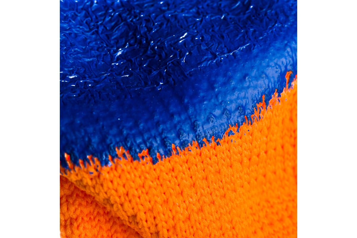 ПЕРЧАТКИ акриловые 10 класс рифленое латексное покрытие утепленные ICE цв. оранжевый — фото 5