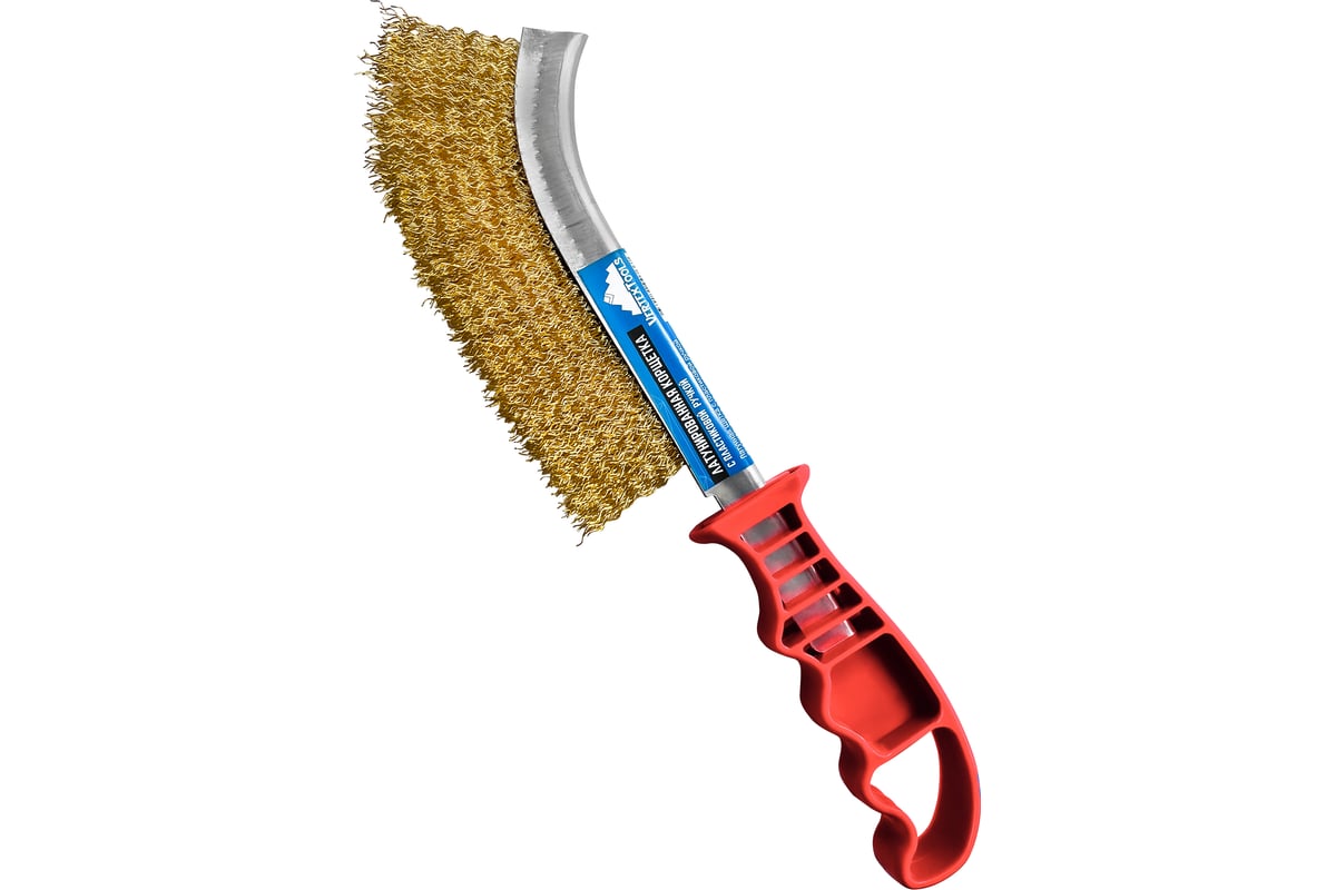 ЩЕТКА по металлу 235 мм ручная латунированная сталь VERTEXTOOLS