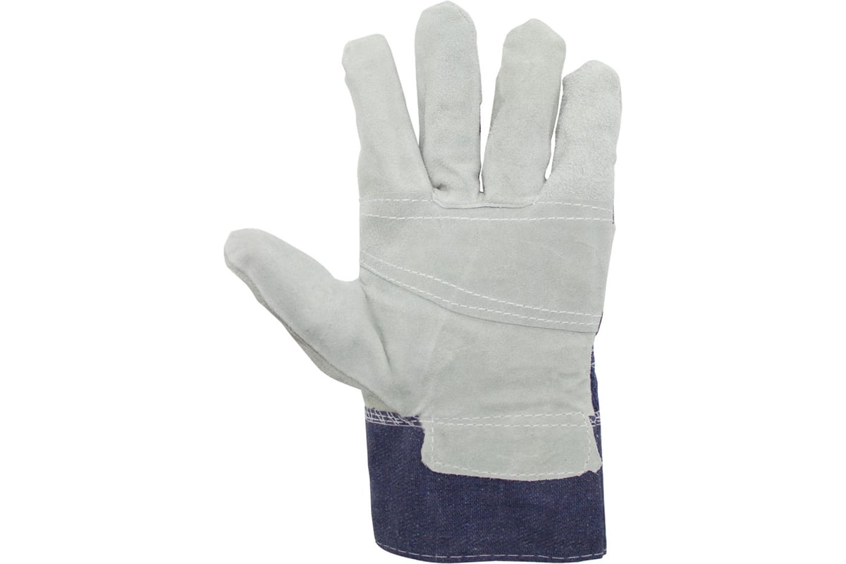 ПЕРЧАТКИ комбинированные спилок/ткань х/б АНГАРА цв. белый
