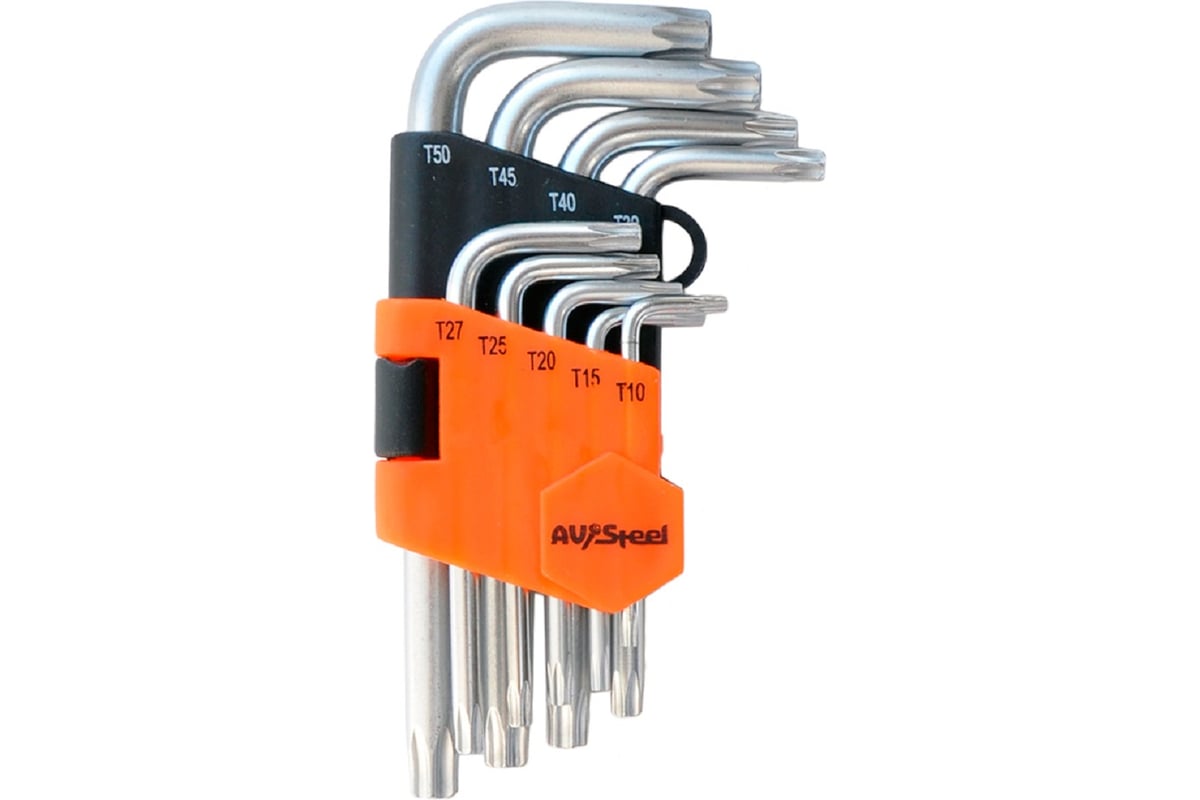НАБОР ключей имбусовых Torx T10-T50 CrV 9 предм. AV STEEL