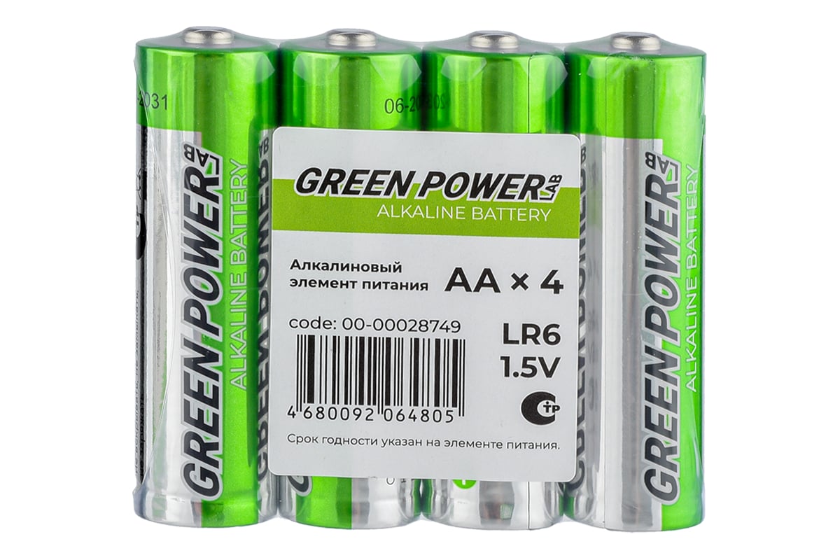 БАТАРЕЙКА LR6/АА 1,5 В GREEN POWERLAB — фото 4