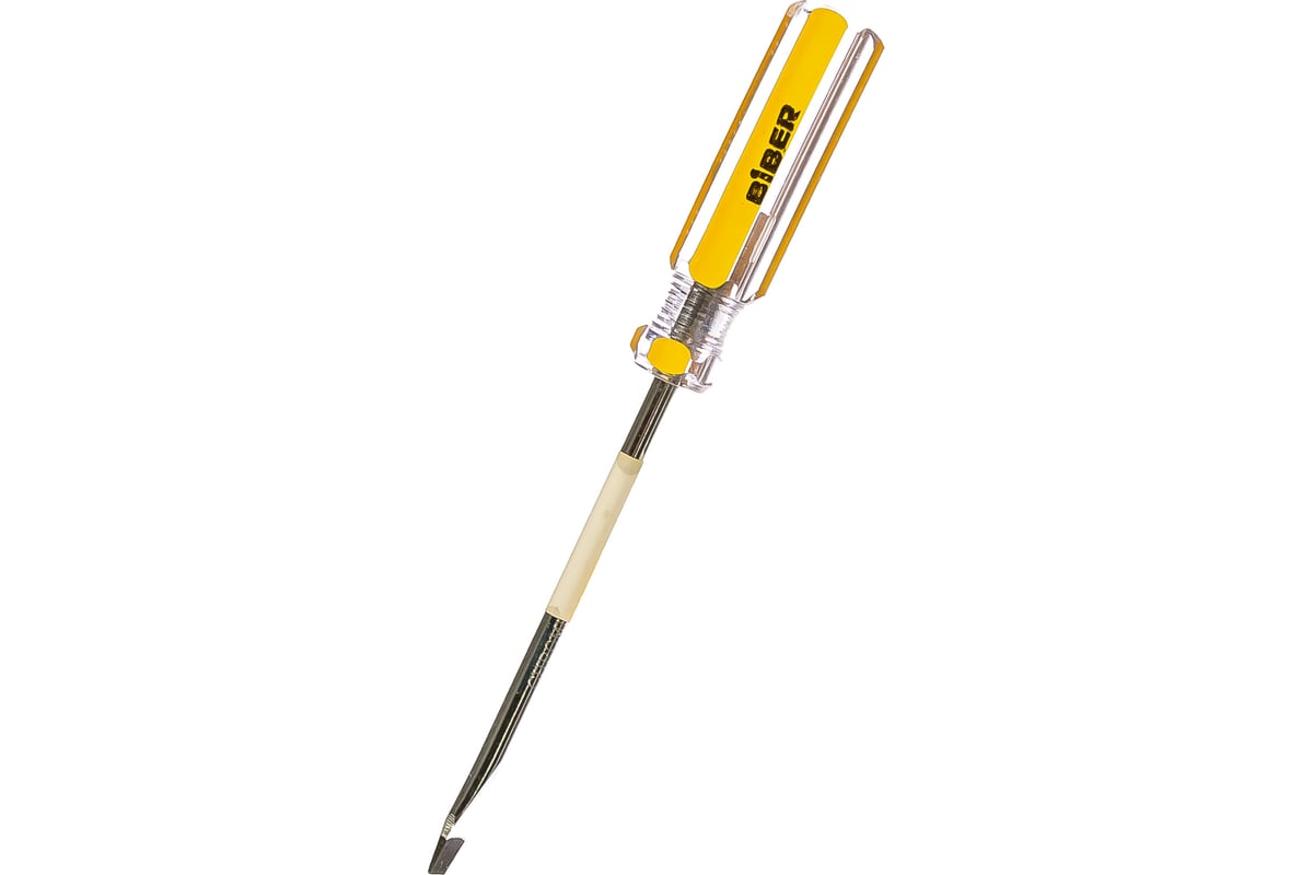 ОТВЕРТКА SL 5х100 мм пластиковая рукоятка магнитный наконечник Стандарт BIBER