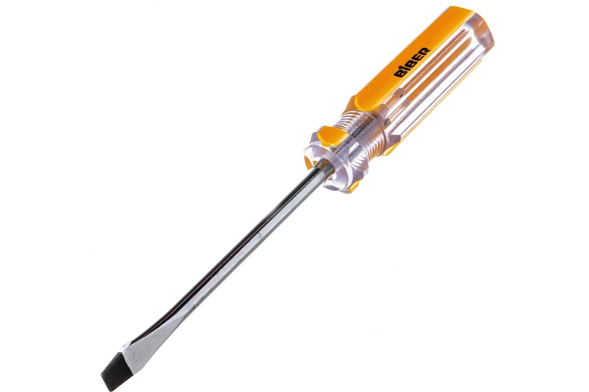 ОТВЕРТКА SL 6х100 мм пластиковая рукоятка магнитный наконечник Стандарт BIBER — фото 3