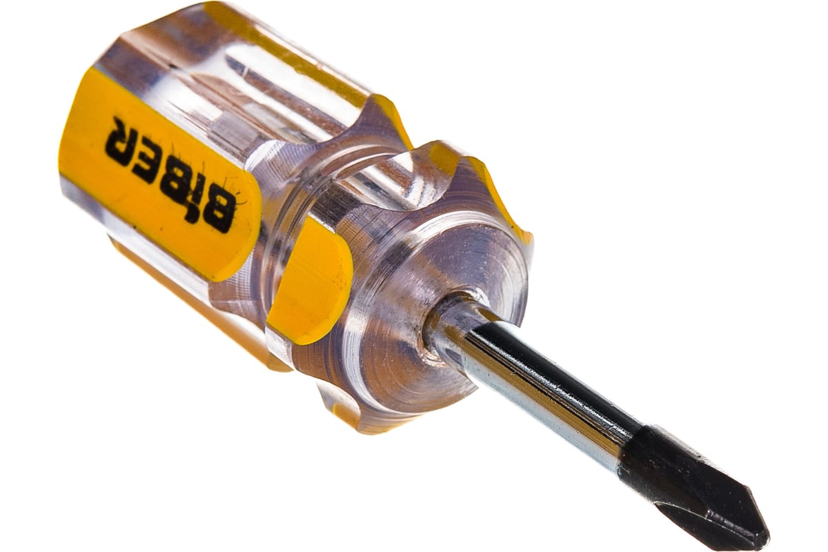 ОТВЕРТКА PH2 38 мм пластиковая рукоятка магнитный наконечник Стандарт BIBER — фото 2