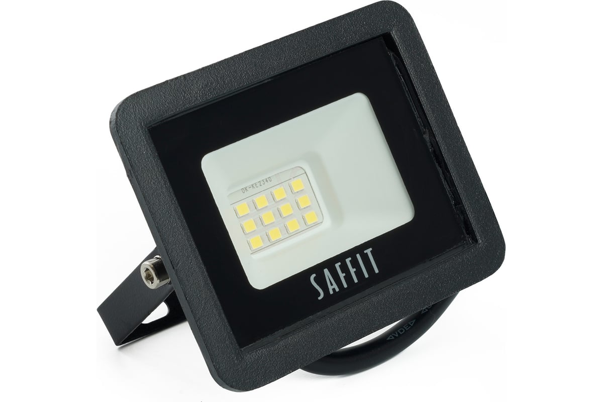 ПРОЖЕКТОР LED 10 Вт 6400 K 900 Лм IP65 ДО-10 SAFFIT холодный белый