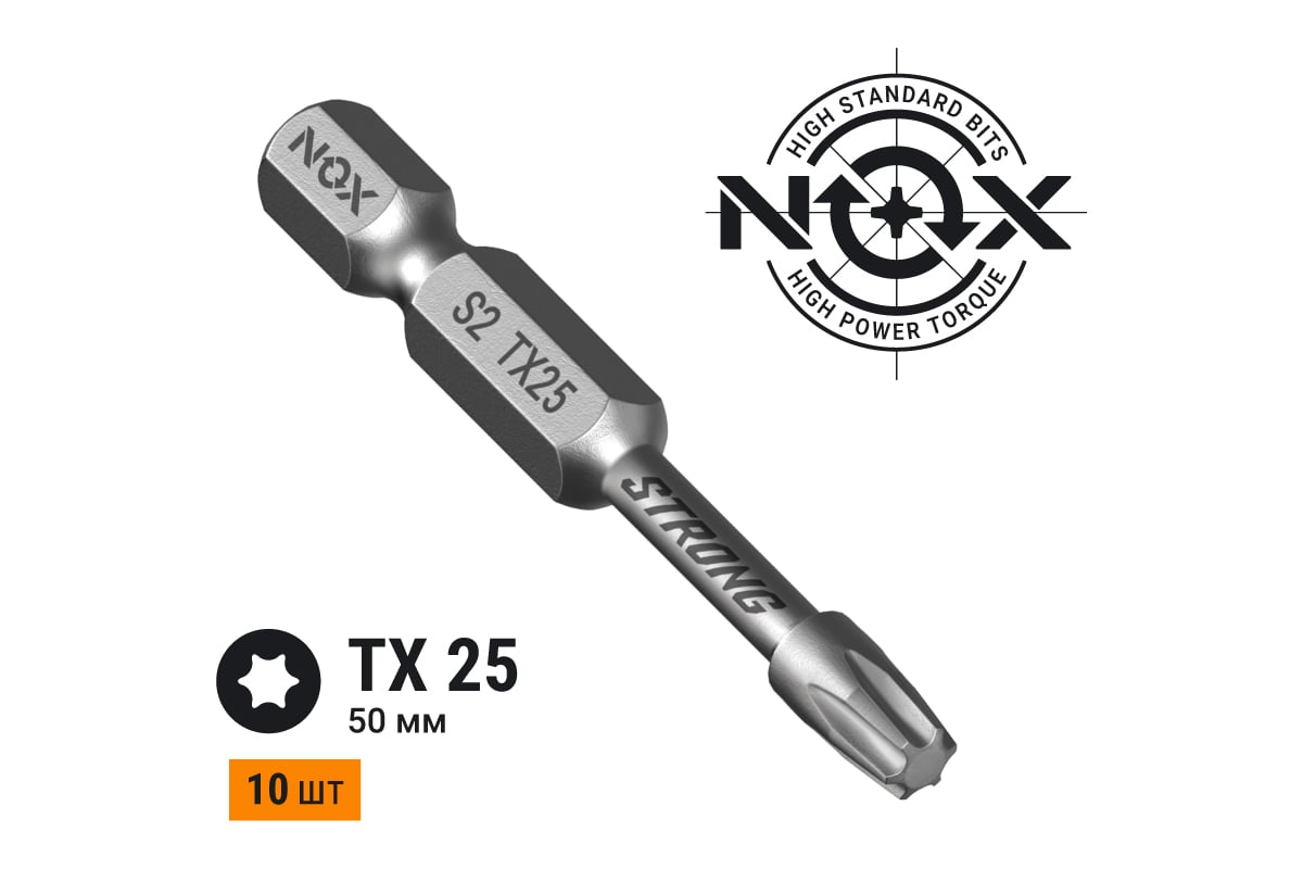 БИТА T/TX25 50 мм торсионная Е1/4" NOX — фото 3