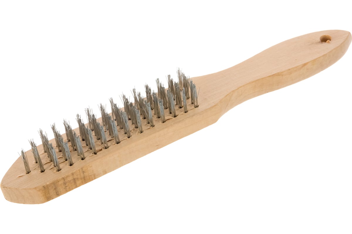 ЩЕТКА стальная 5-рядная деревянная ручка BIBER