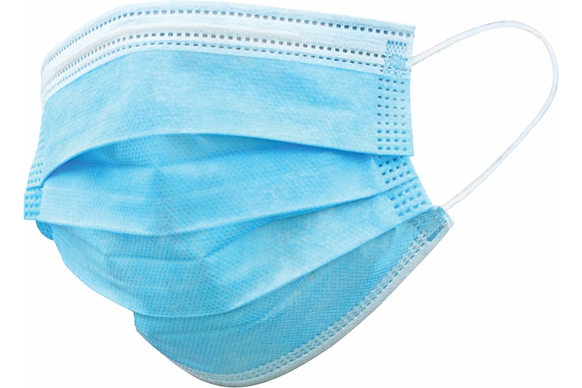 МАСКА защитная 3 слоя одноразовая на резинке