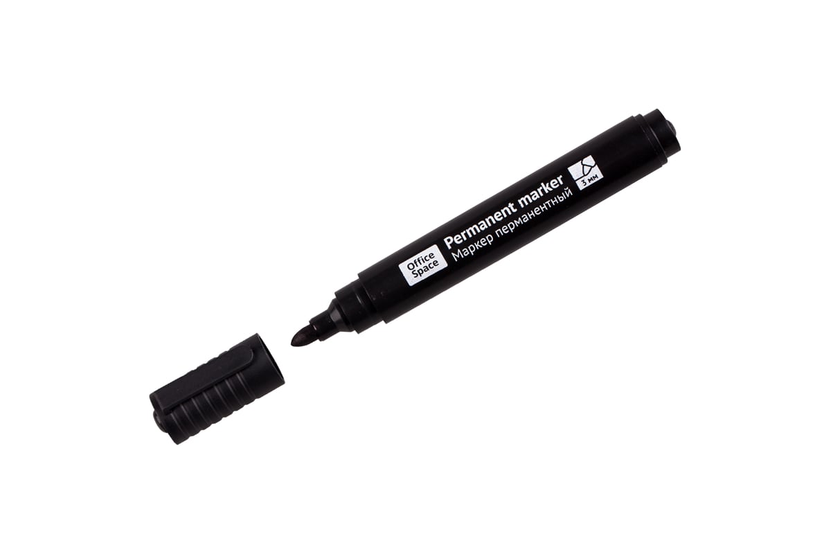 МАРКЕР перманентный 1-3 мм пулевидный 8004А OFFICESPACE цв. черный