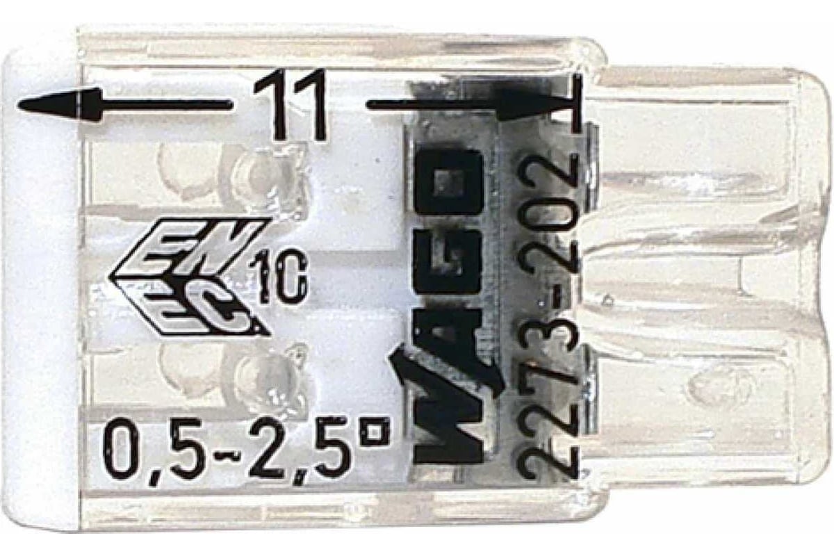 КЛЕММА 2-проводная 0,5-2,5 мм2 24 А 2273-202 WAGO