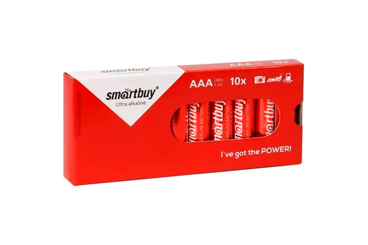 БАТАРЕЙКА AAA 1,5 В щелочная/алкалиновая LR03 SMARTBUY — фото 3