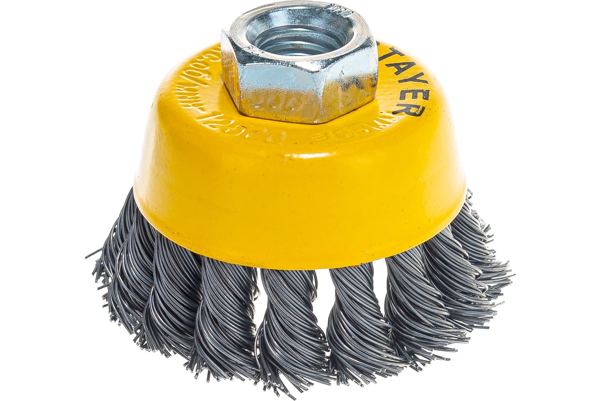 КОРЩЕТКА чашечная 65 мм витая 0,5 мм М14 для УШМ Professional STAYER