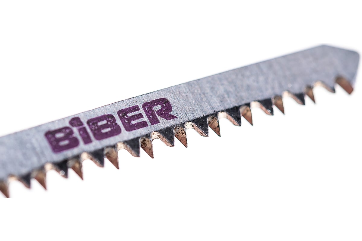 Полотно для лобзика 56 мм по дереву фигурный чистый рез Т101АО шаг 1,4 мм BIBER — фото 4