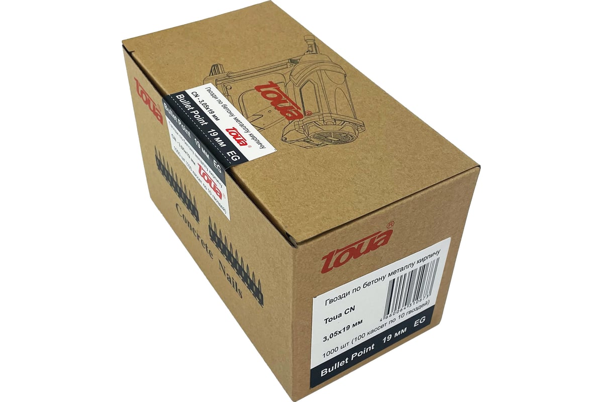 ГВОЗДЬ по бетону 3,05х19 мм 1000 шт EG bullet point TOUA — фото 4