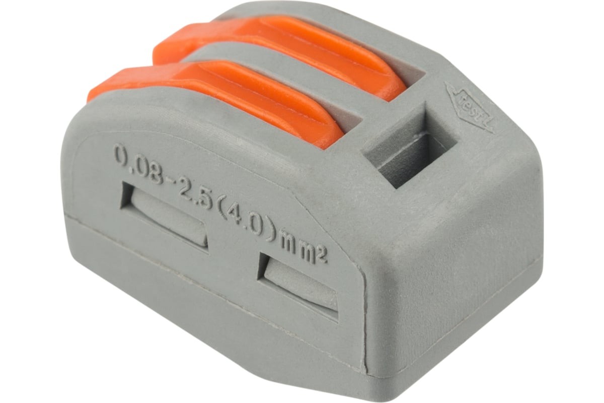 КЛЕММА 2-проводная 0,08-2,5/4 мм2 32 А универсальная REXANT цв. серый