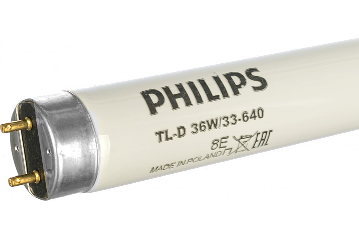 Лампа люминесцентная ЛЛ 36 Вт G13 TLD 36/33-640 PHILIPS нейтральный белый — фото 3
