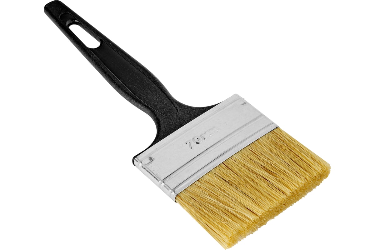 КИСТЬ флейцевая 70х6 мм натуральная щетина пластиковая ручка Стандарт СИБРТЕХ