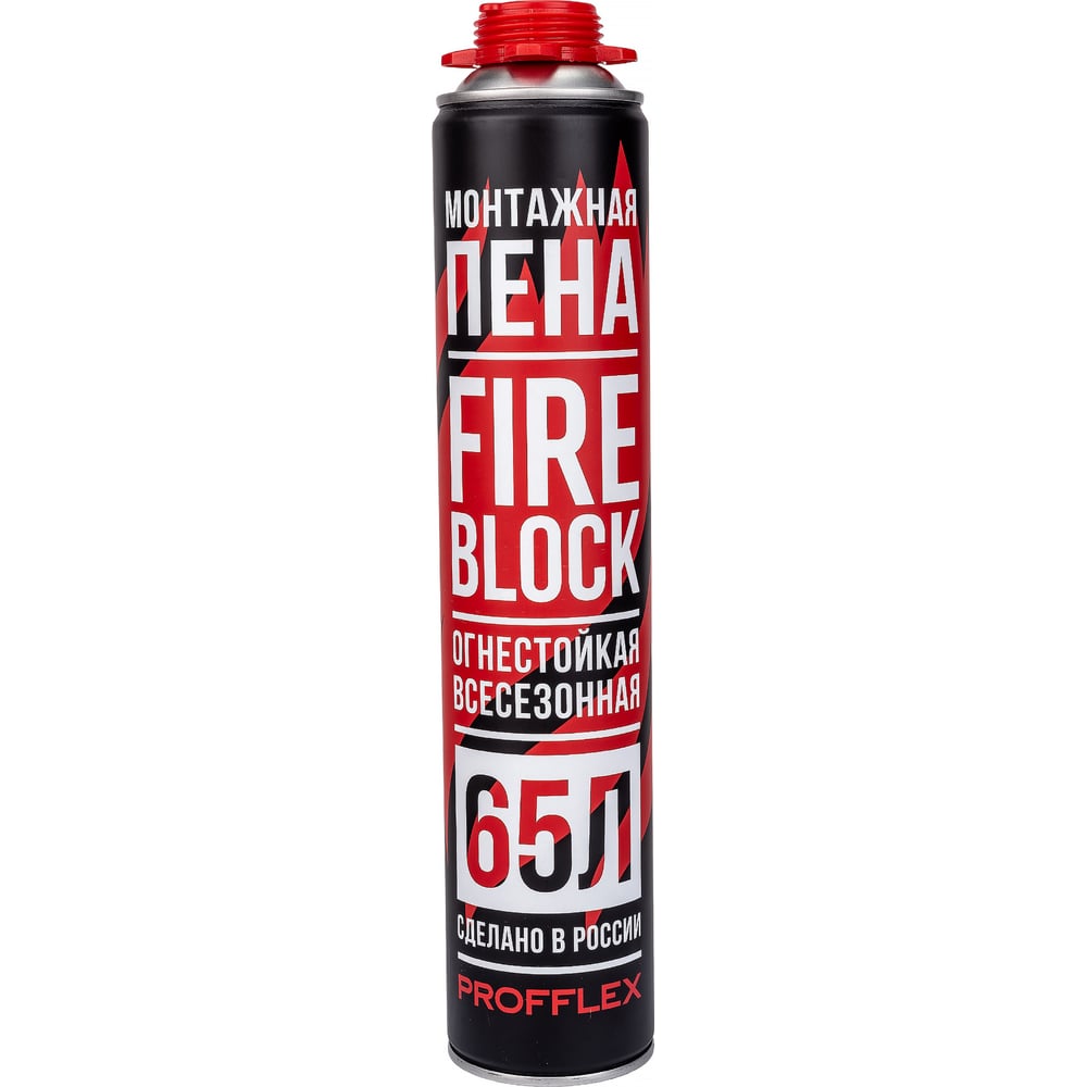 Пена монтажная противопожарная всесезонная 850 мл Fire Block PROFFLEX — фото 6