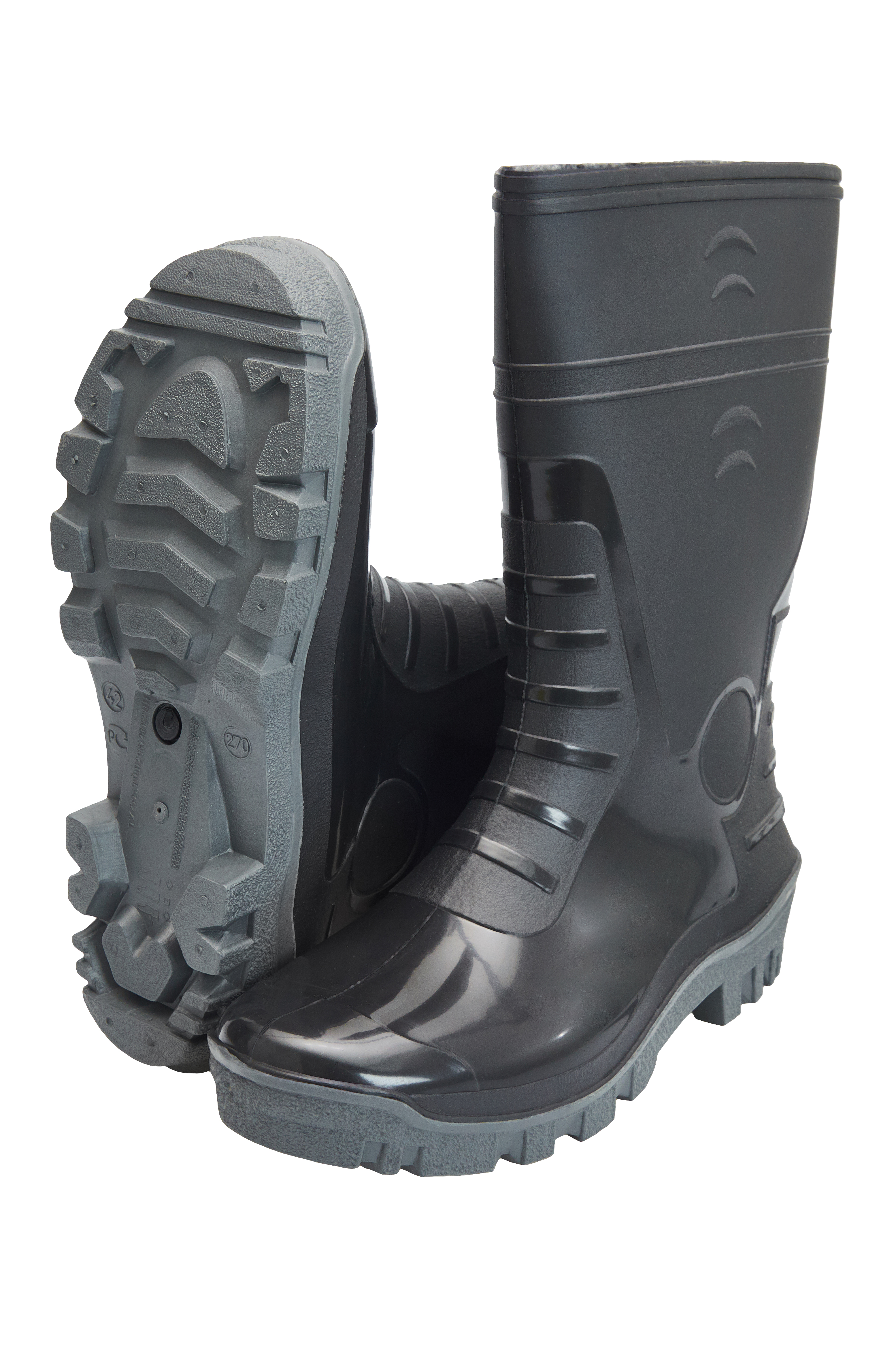 САПОГИ рабочие 30 см ПВХ мужские антискользящая подошва цв. черный