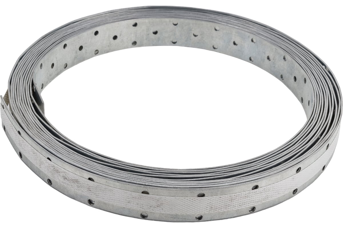 ЛЕНТА монтажная 30х1,5 мм 10 м перфорированная прямая оцинкованная